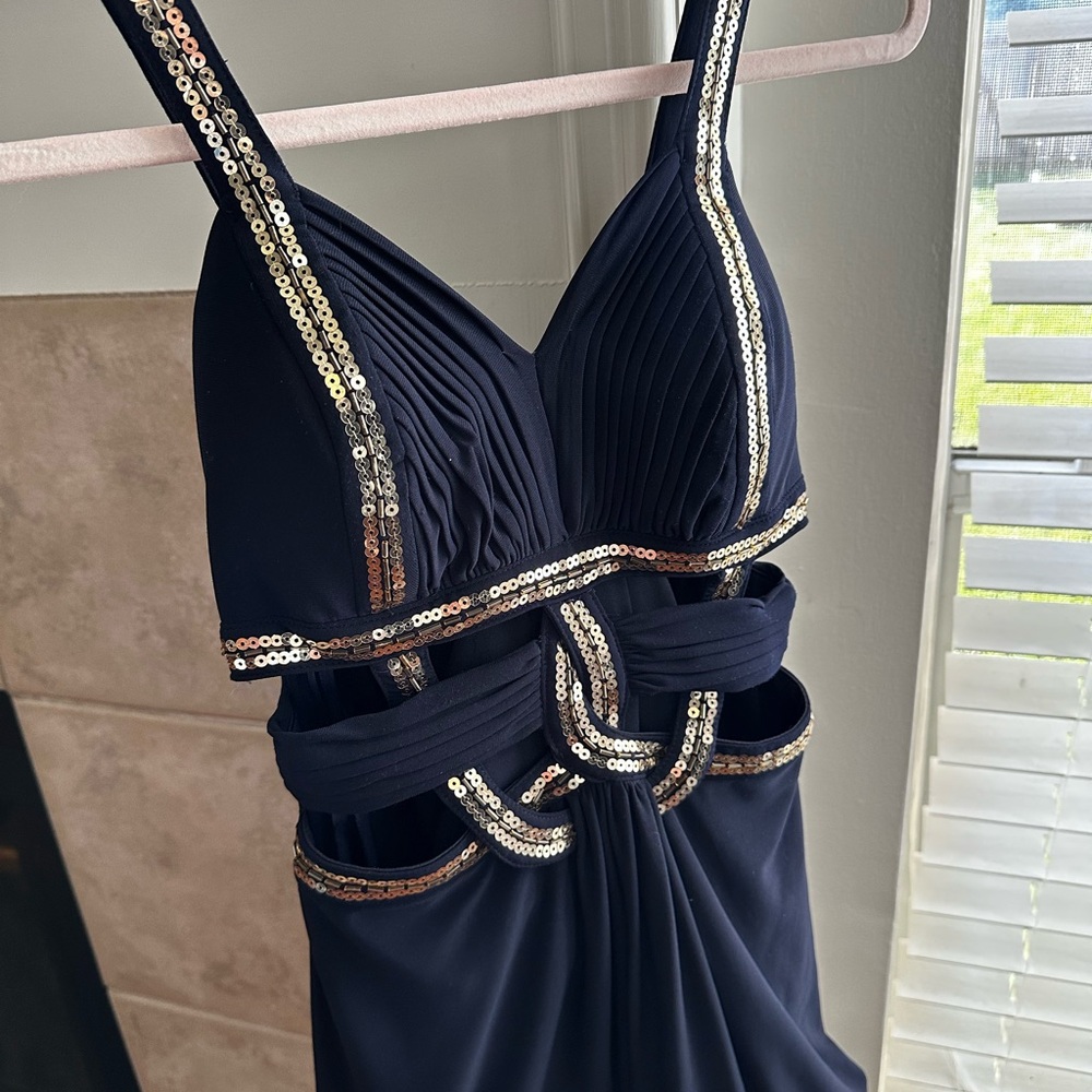 Embellished Navy Blue Gown